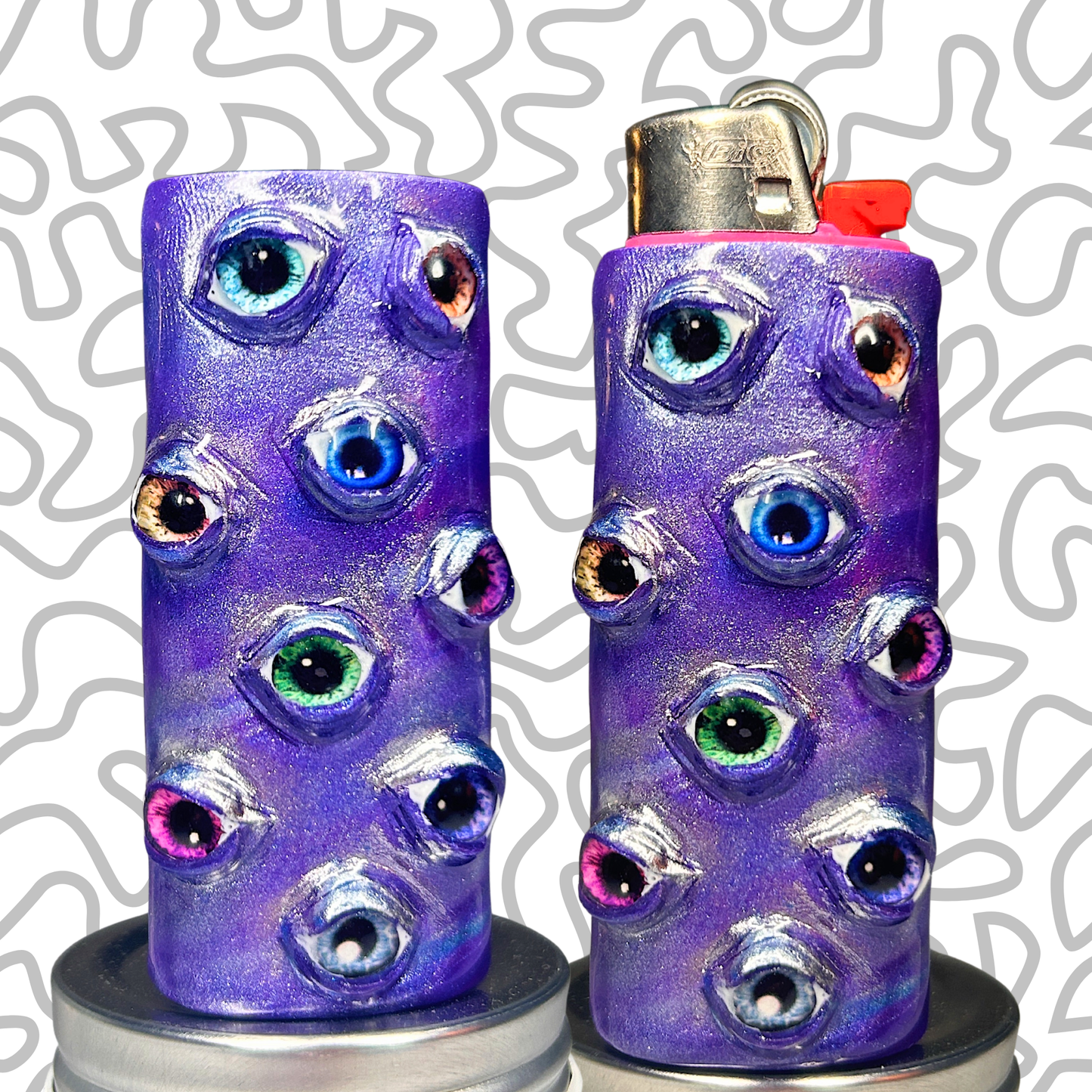 Eyeballs Spooky Handmade Lighter Case