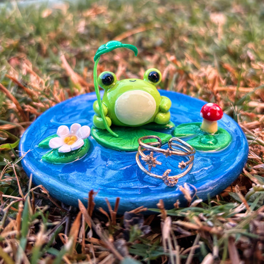 Handmade Mini Froggie Trinket Dish Ring dish
