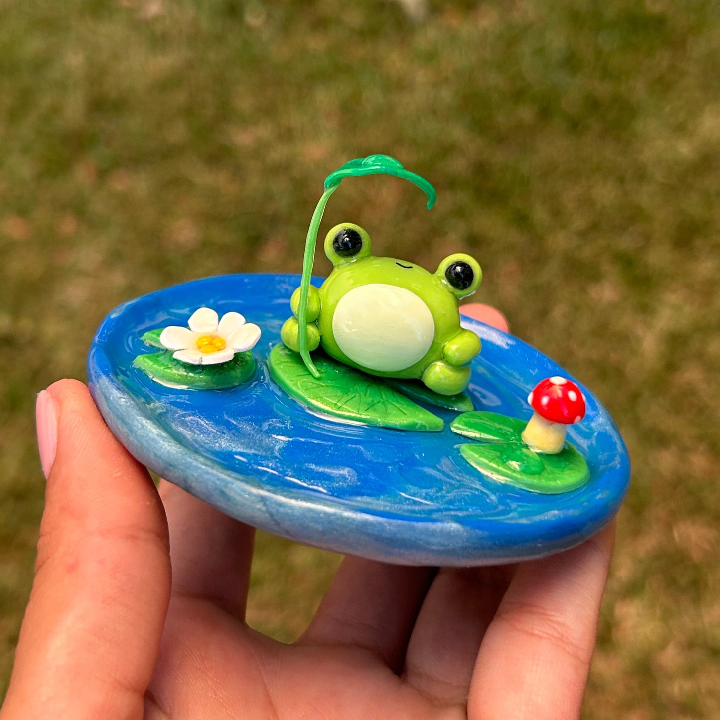 Handmade Mini Froggie Trinket Dish Ring dish
