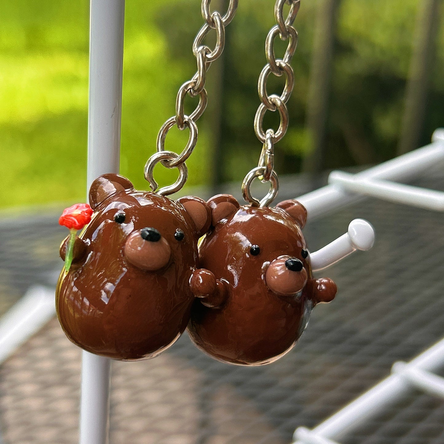 Handmade Polymer Clay Brown Bear: Customizable