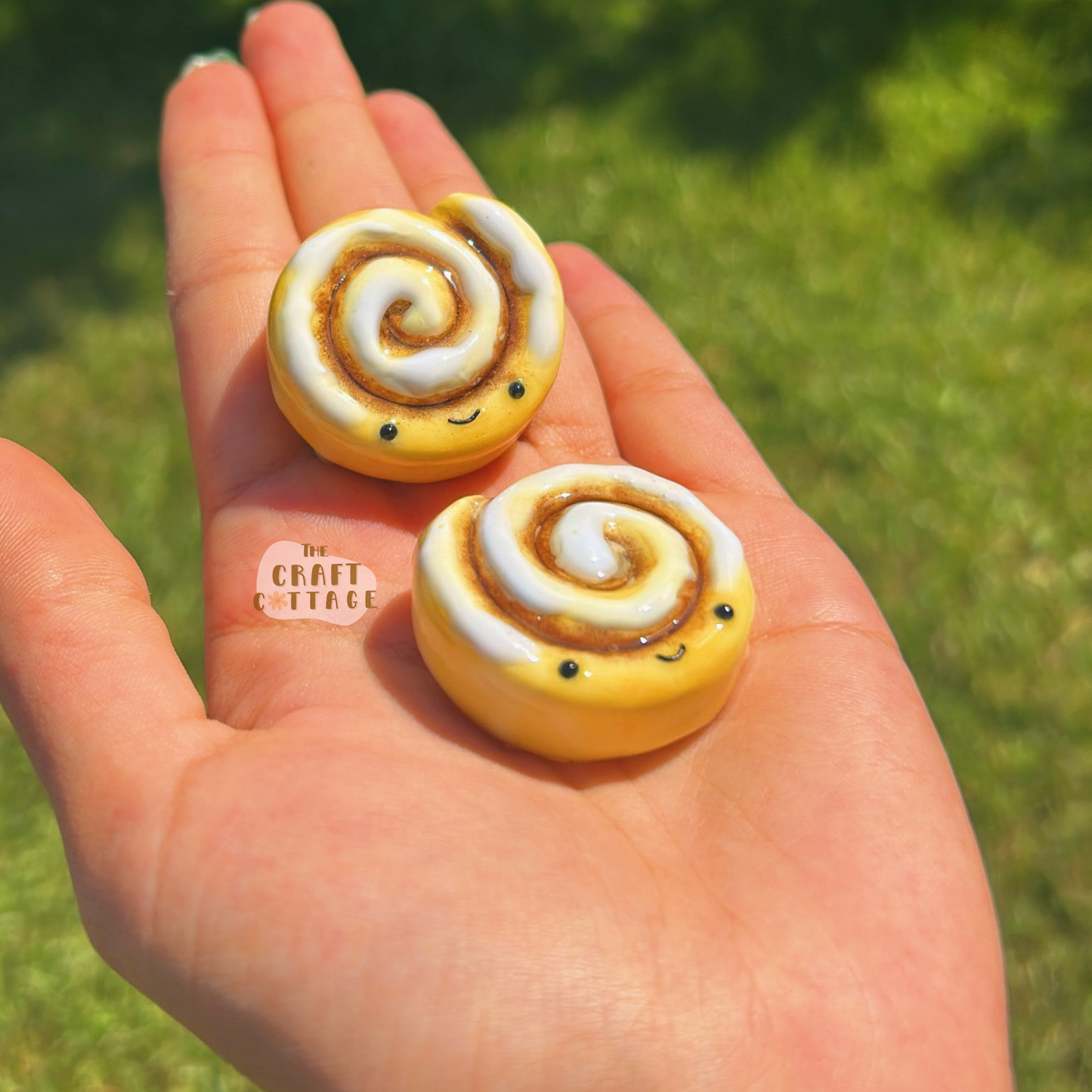 Handmade Smiley Cinnamon Roll Magnet