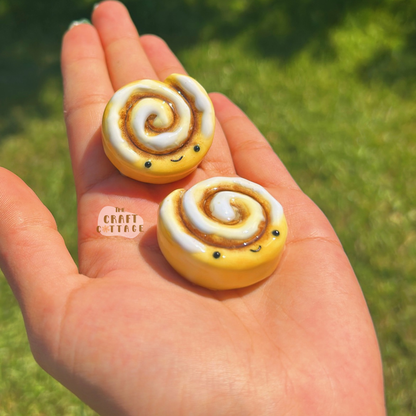 Handmade Smiley Cinnamon Roll Magnet