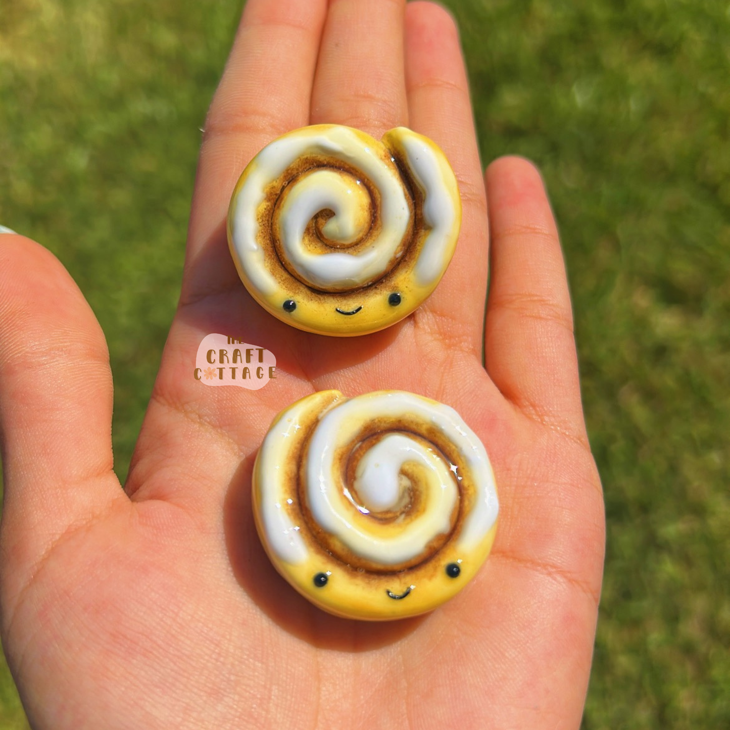 Handmade Smiley Cinnamon Roll Magnet