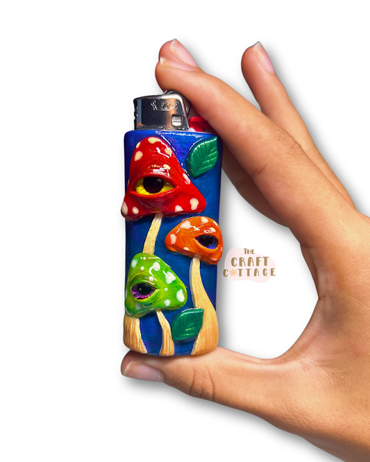 Handmade Mushroom Eyeball Lighter Case