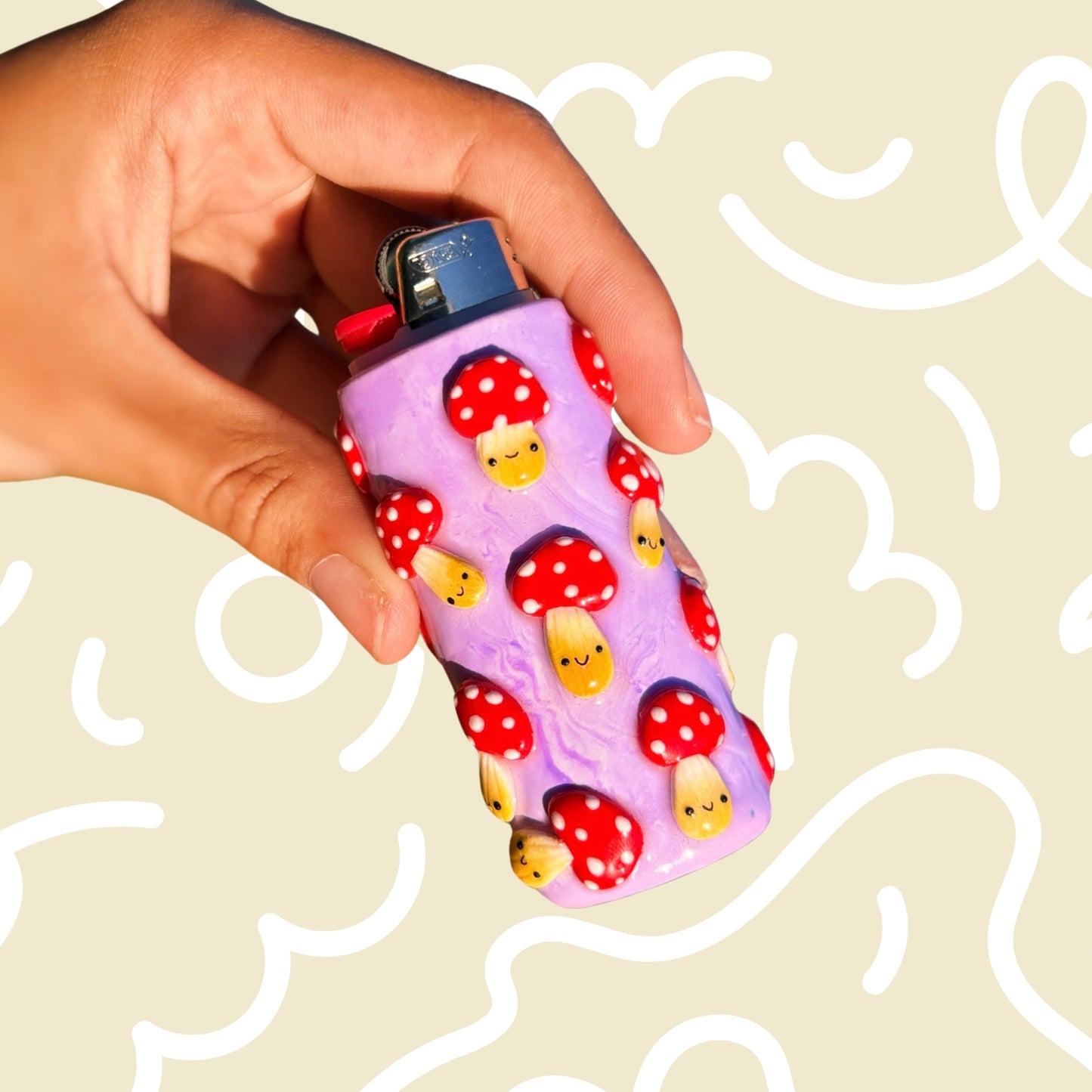 Mushroom Moods Handmade Lighter Case