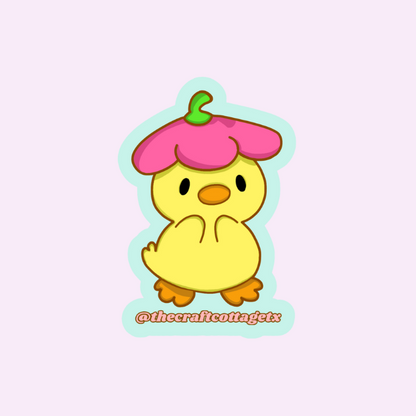 HOLOGRAPHIC, Waterproof Vinyl Sticker "Flower Duckling"