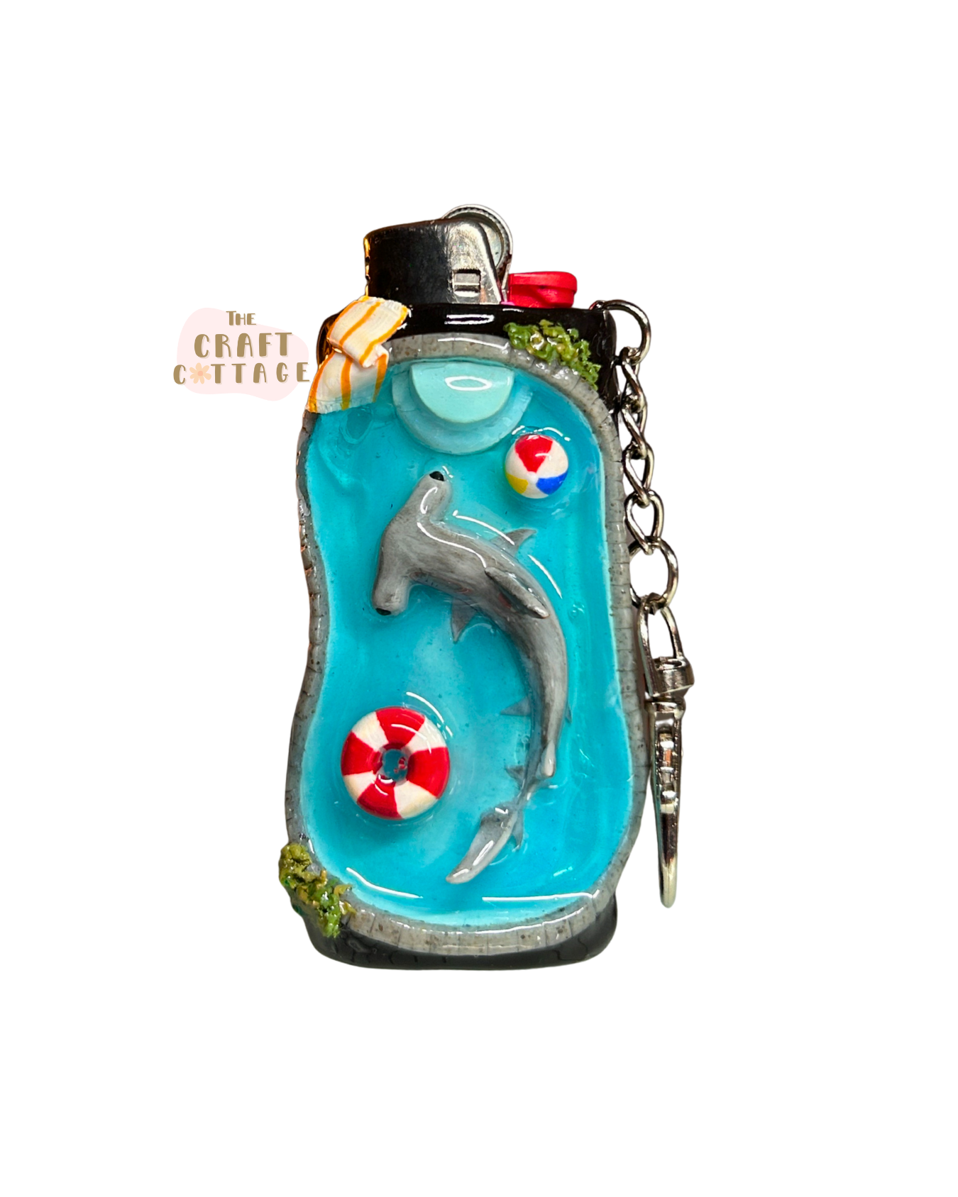 Hand-sculpted Detailed Hammerhead Shark Swimming Pool Lighter Case