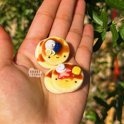 Handmade Smiley Pancakes Magnet Blueberry or Strawberry