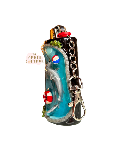 Hand-sculpted Detailed Hammerhead Shark Swimming Pool Lighter Case