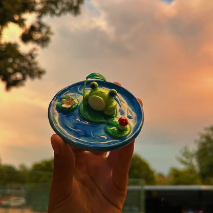 Handmade Mini Froggie Trinket Dish Ring dish