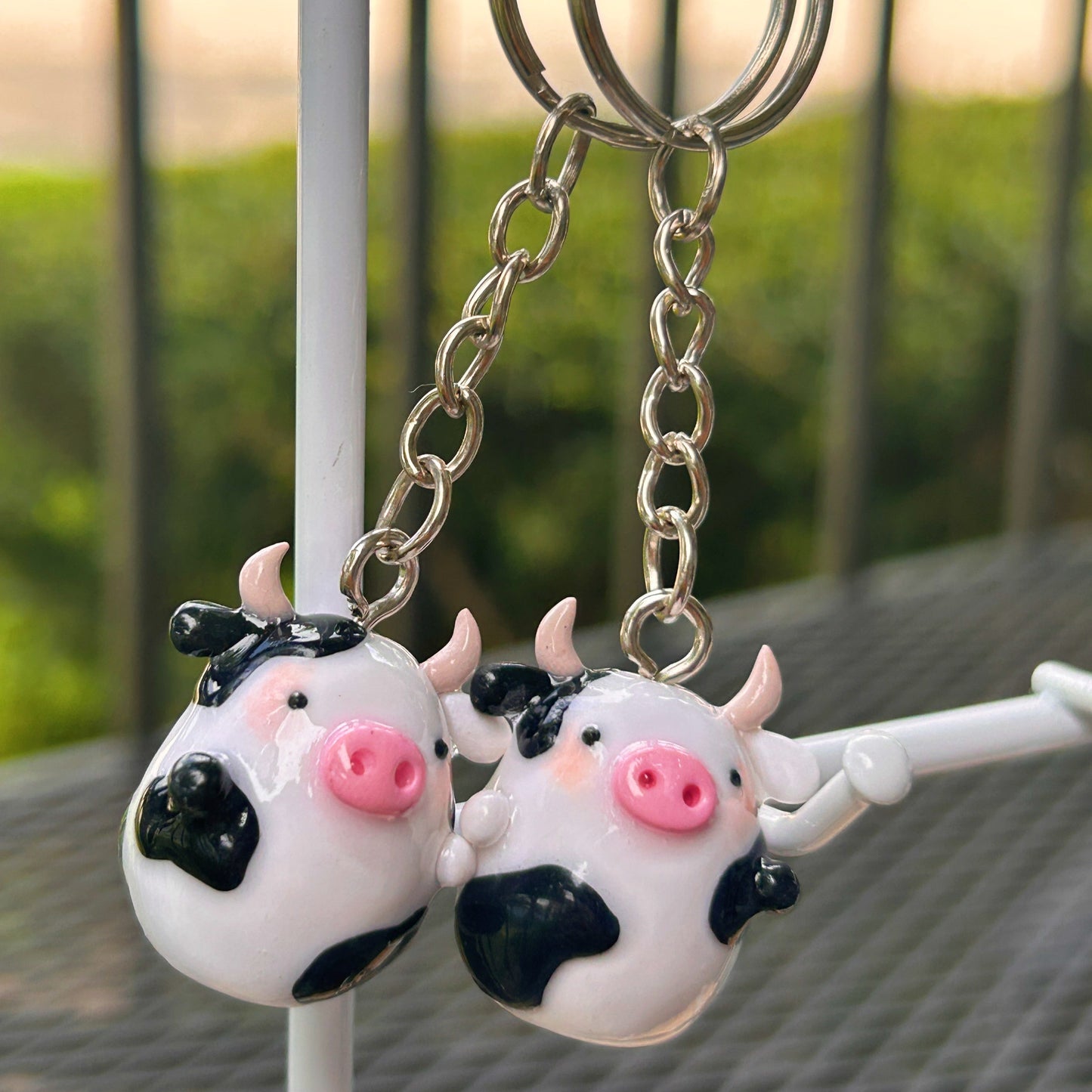 Handmade Polymer Clay Cow Charm: Customizable