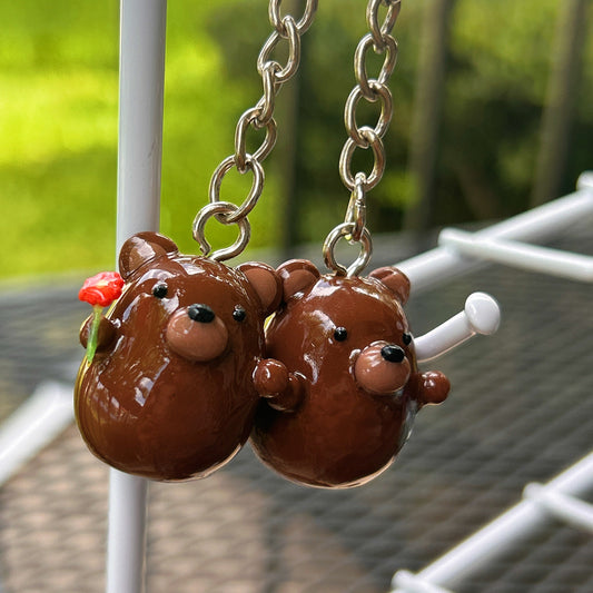 Handmade Polymer Clay Brown Bear: Customizable