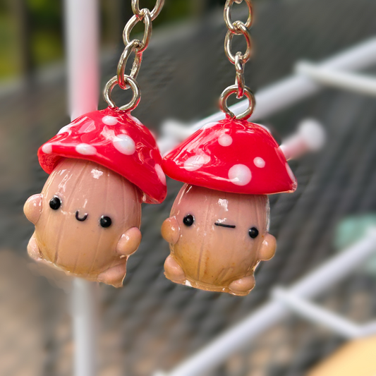 Handmade Polymer Clay Mushroom Buddy: Customizable